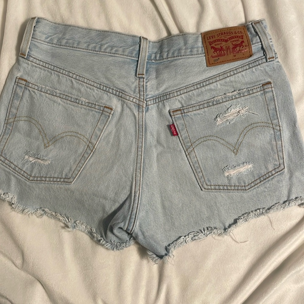 Levi’s 501 Distressed Light Wash Shorts